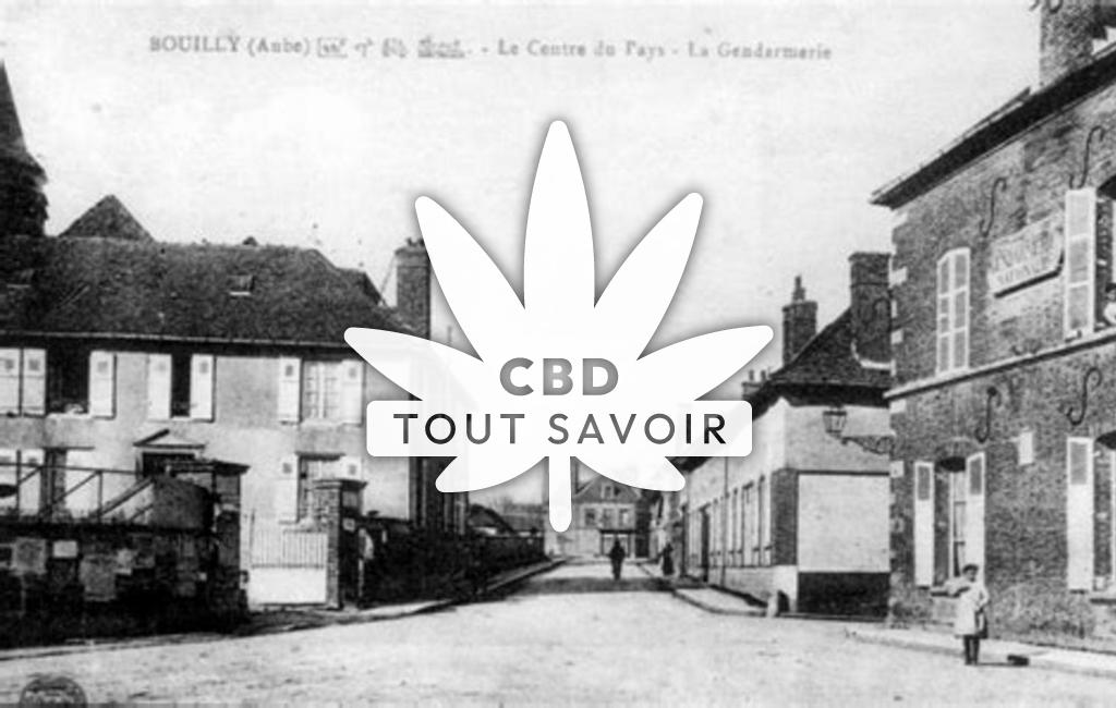 Village à Bouilly avec feuille Cannabis CBD