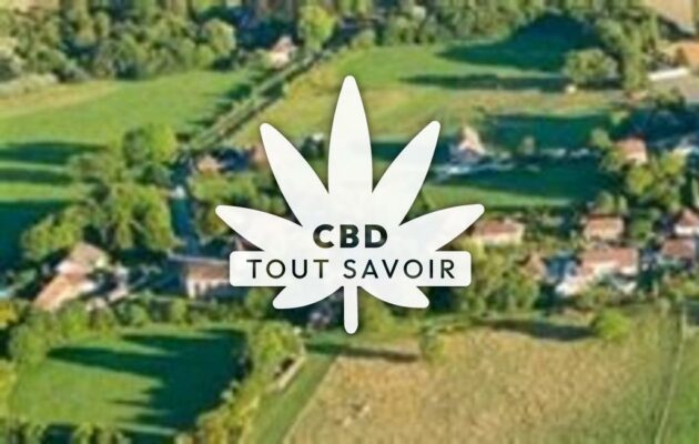 Village à Lirey avec feuille Cannabis CBD