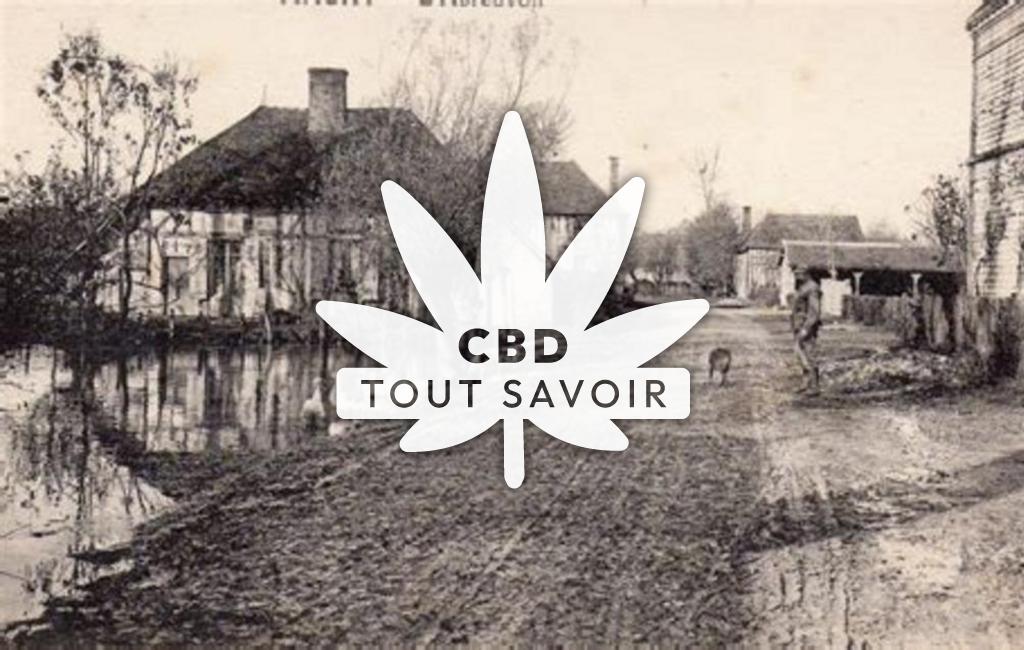 Village à Machy avec feuille Cannabis CBD