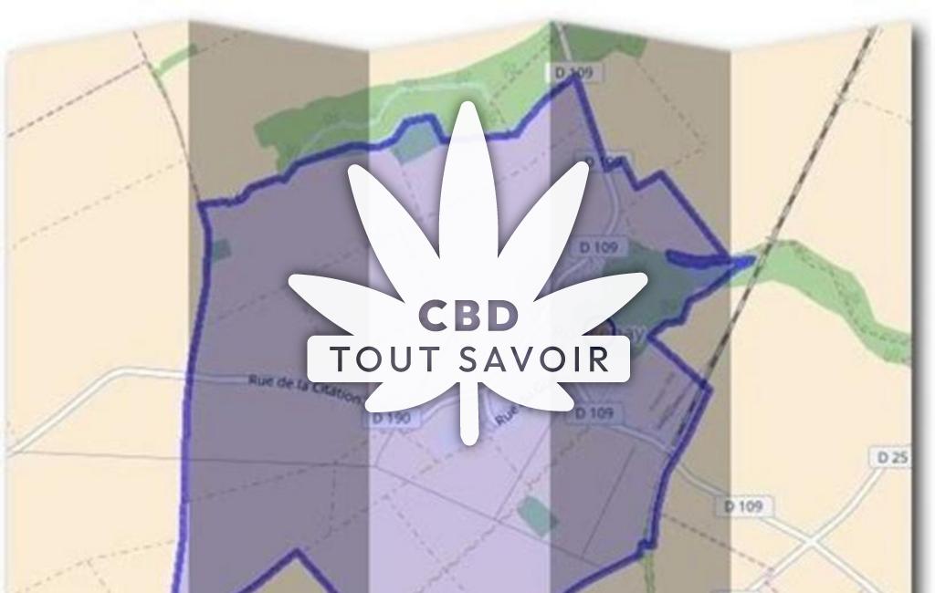 Village à Roncenay avec feuille Cannabis CBD