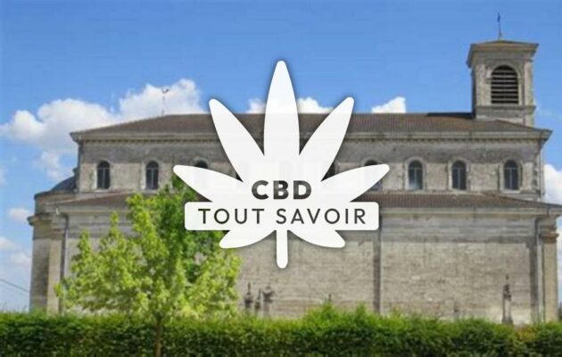 Village à Saint-Jean-de-Bonneval avec feuille Cannabis CBD