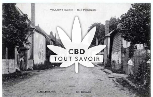 Village à Villery avec feuille Cannabis CBD