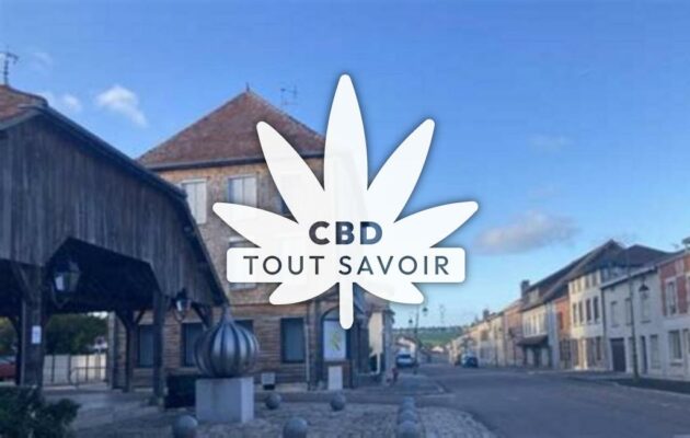 Village à Chavanges avec feuille Cannabis CBD