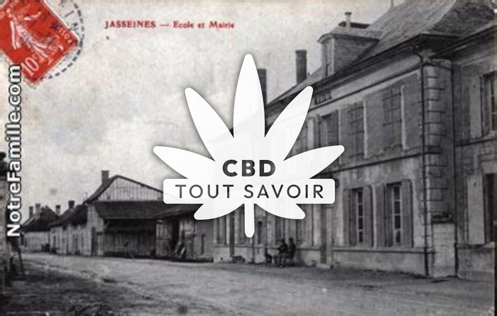 Village à Jasseines avec feuille Cannabis CBD