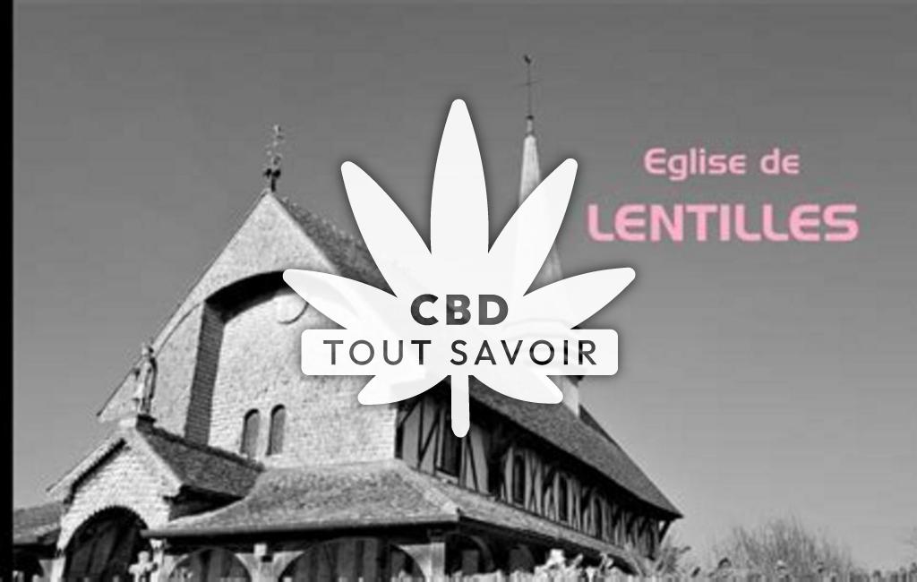 Village à Lentilles avec feuille Cannabis CBD