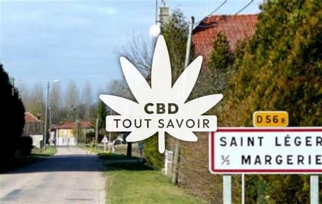 Village à Saint-Leger-sous-Margerie avec feuille Cannabis CBD