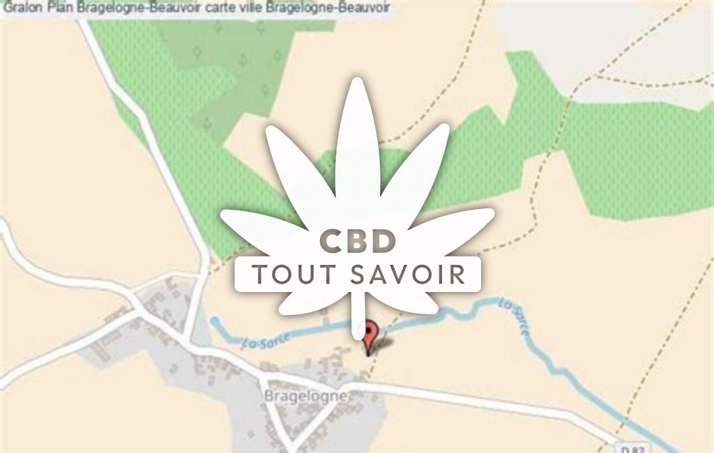 Village à Bragelogne-Beauvoir avec feuille Cannabis CBD