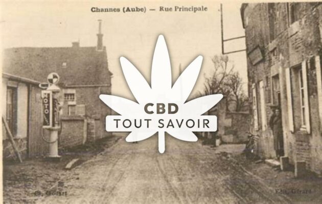 Village à Channes avec feuille Cannabis CBD