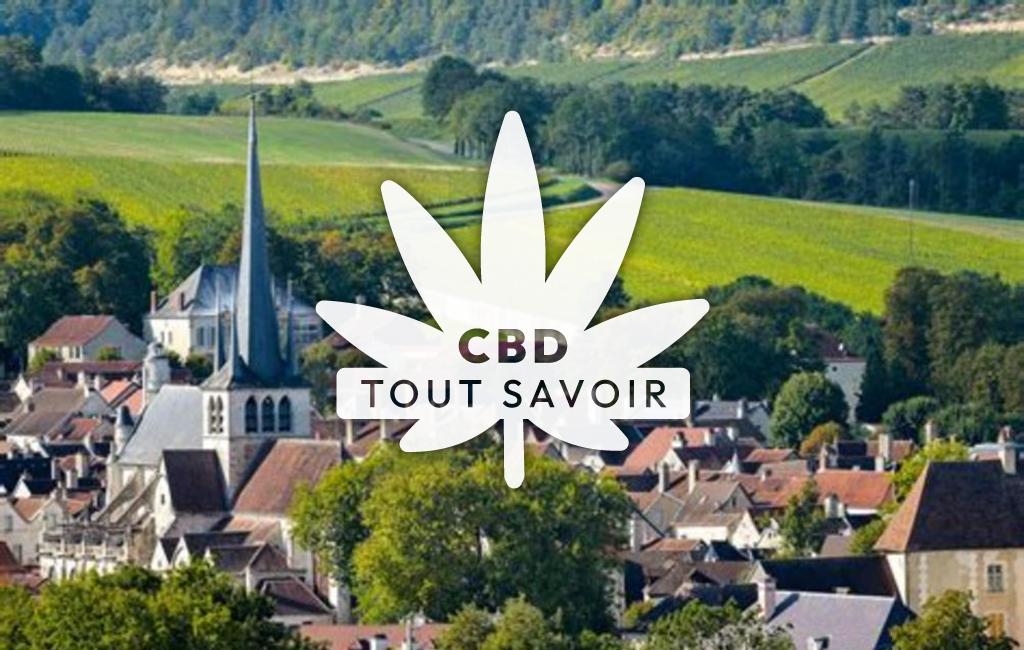 Village à Les-Riceys avec feuille Cannabis CBD