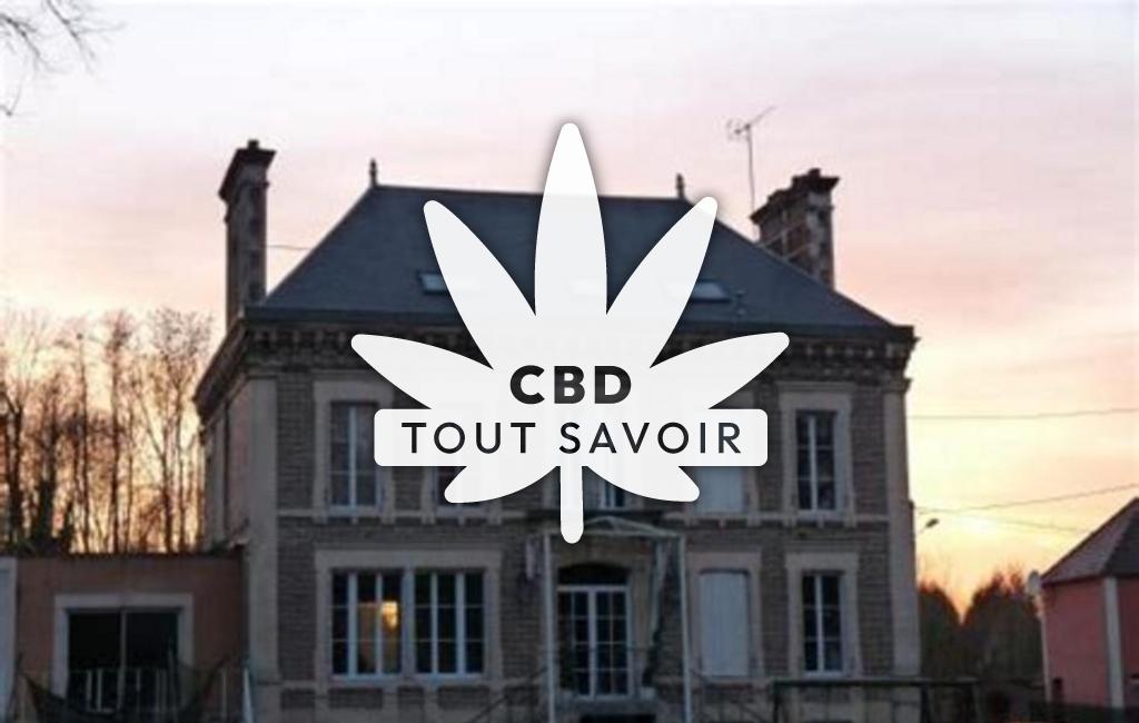 Village à Prunay-Belleville avec feuille Cannabis CBD