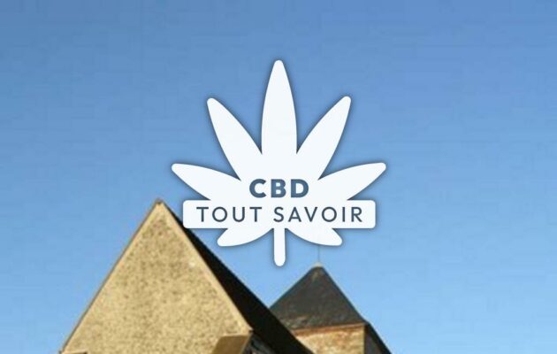 Village à Saint-Lupien avec feuille Cannabis CBD