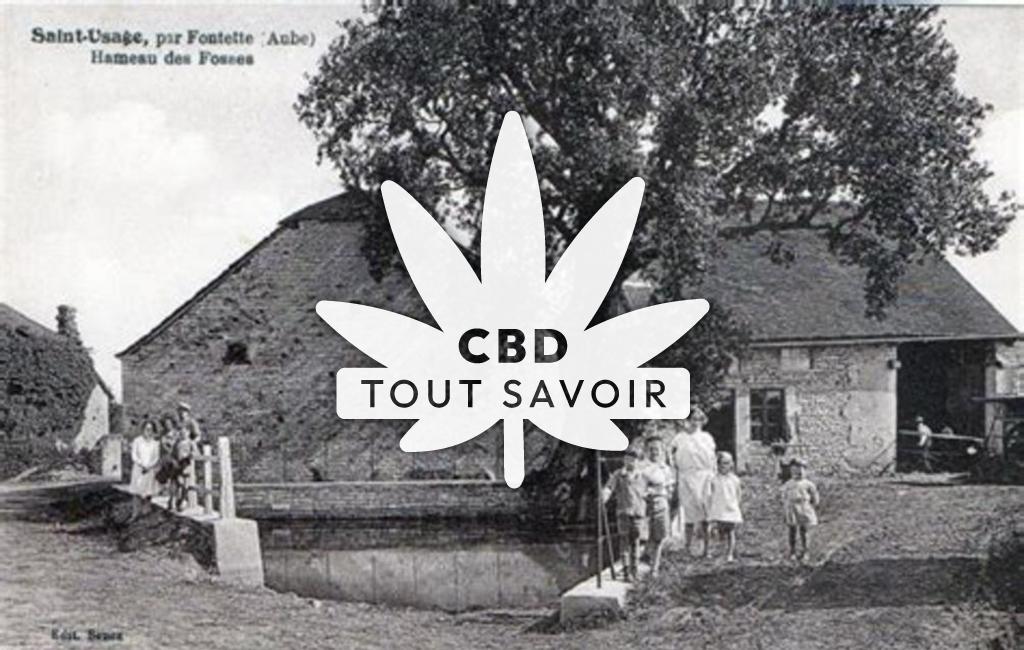 Village à Saint-Usage avec feuille Cannabis CBD