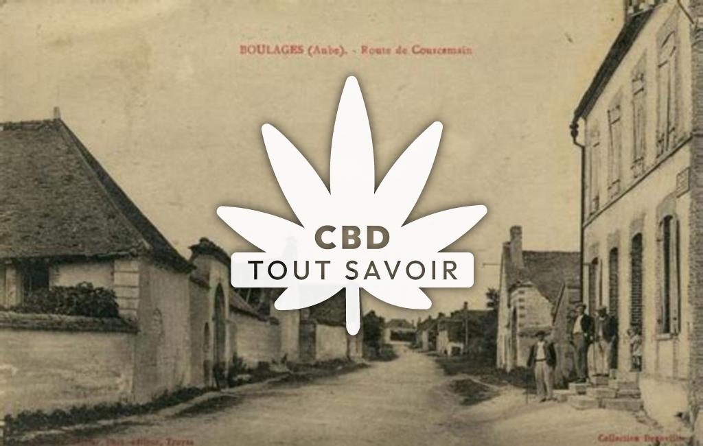 Village à Boulages avec feuille Cannabis CBD