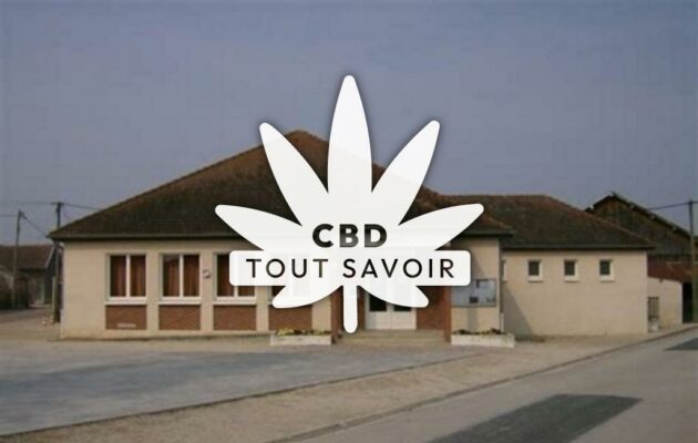 Village à Charny-le-Bachot avec feuille Cannabis CBD