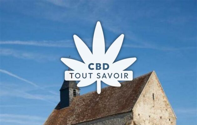 Village à Bouy-sur-Orvin avec feuille Cannabis CBD