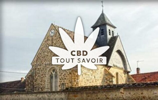 Village à Fontenay-de-Bossery avec feuille Cannabis CBD