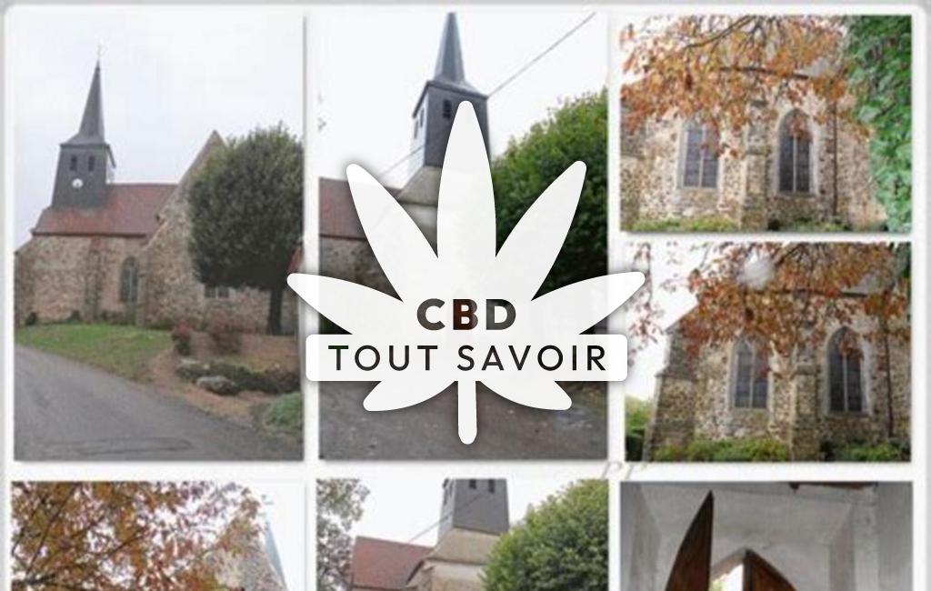 Village à La-Louptiere-Thenard avec feuille Cannabis CBD