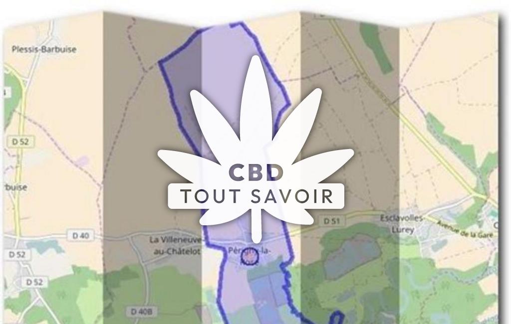 Village à Perigny-la-Rose avec feuille Cannabis CBD