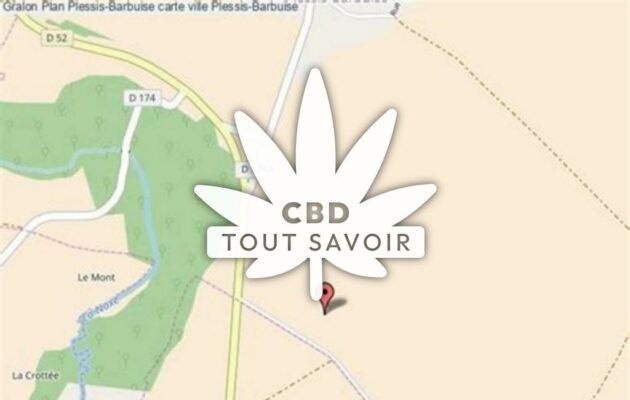 Village à Plessis-Barbuise avec feuille Cannabis CBD