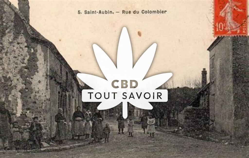 Village à Saint-Aubin avec feuille Cannabis CBD