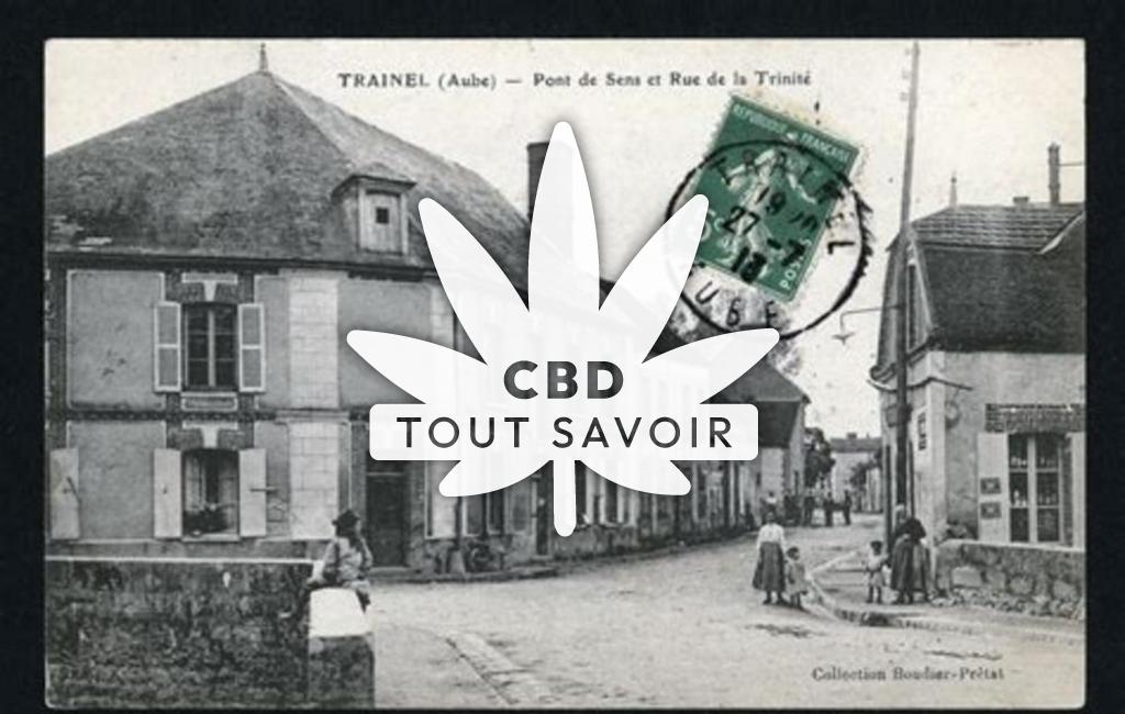 Village à Trainel avec feuille Cannabis CBD