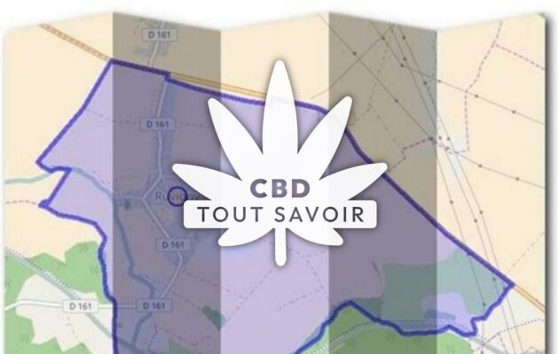 Village à Ruvigny avec feuille Cannabis CBD