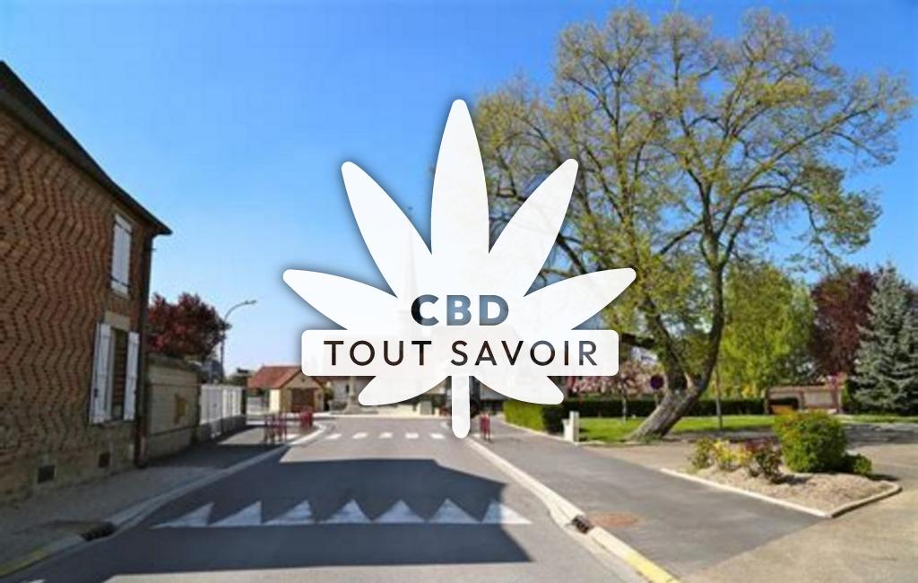 Village à Thennelieres avec feuille Cannabis CBD