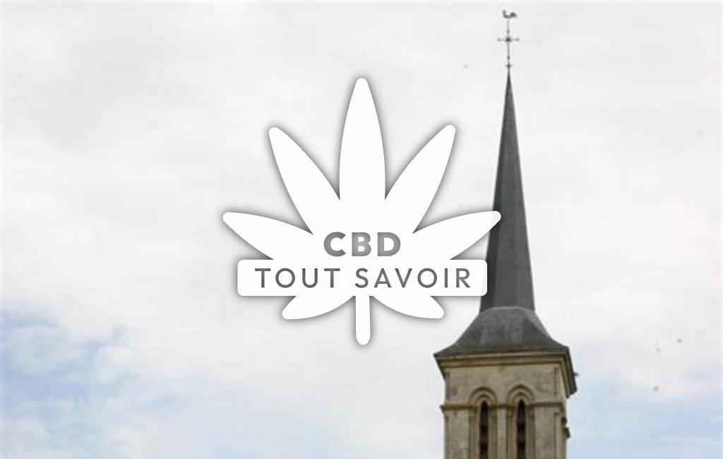 Village à Villechetif avec feuille Cannabis CBD