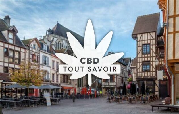 Village à Rosieres-Pres-Troyes avec feuille Cannabis CBD