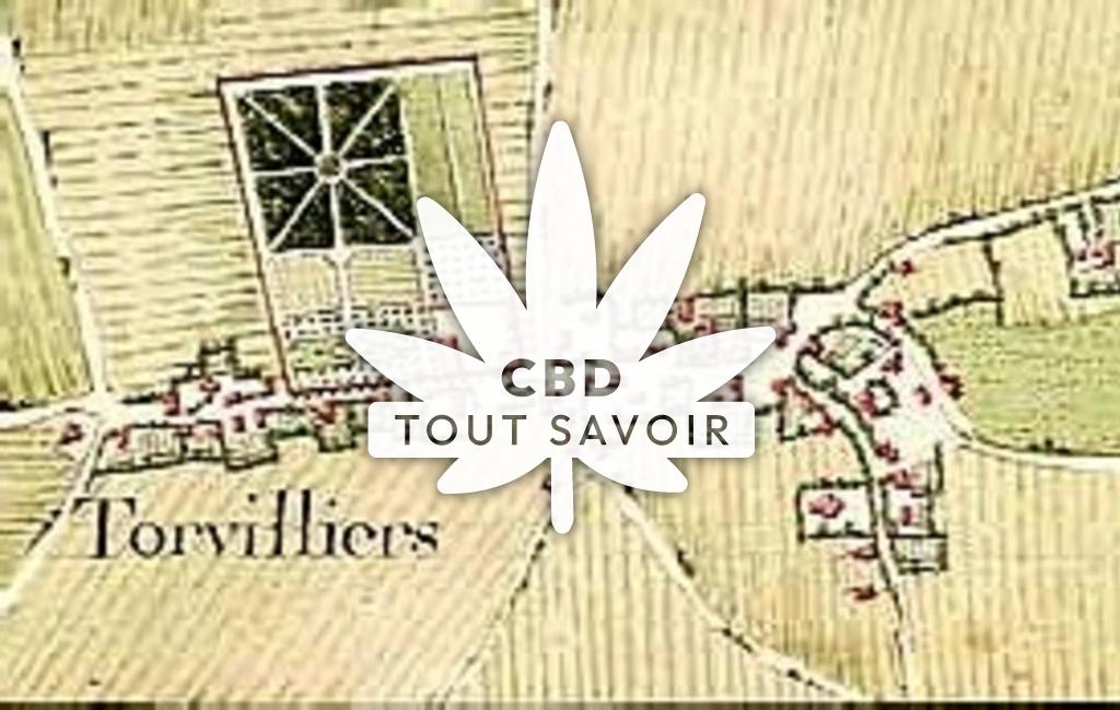 Village à Torvilliers avec feuille Cannabis CBD