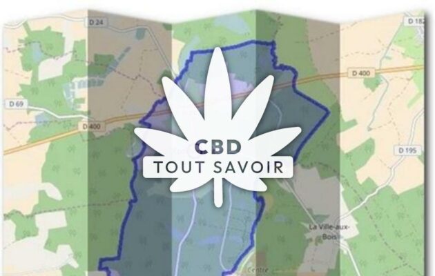 Village à Epothemont avec feuille Cannabis CBD