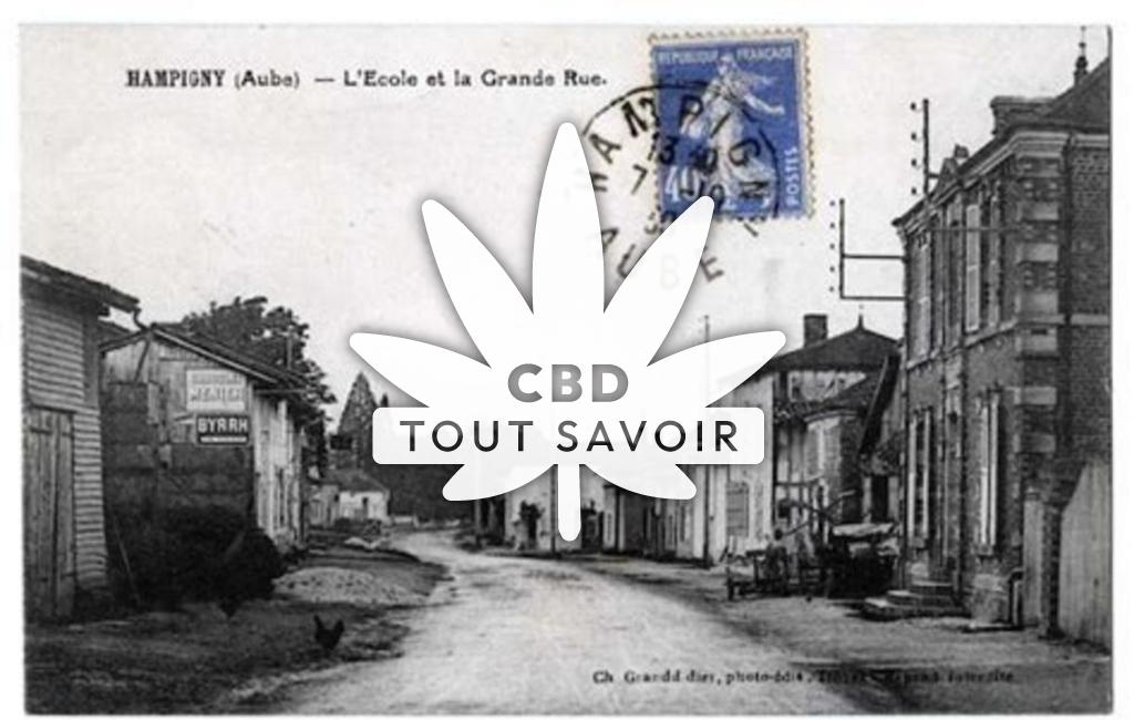 Village à Hampigny avec feuille Cannabis CBD