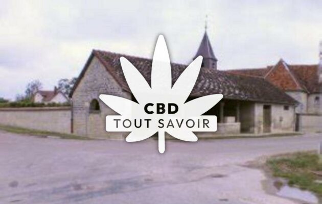 Village à Petit-Mesnil avec feuille Cannabis CBD