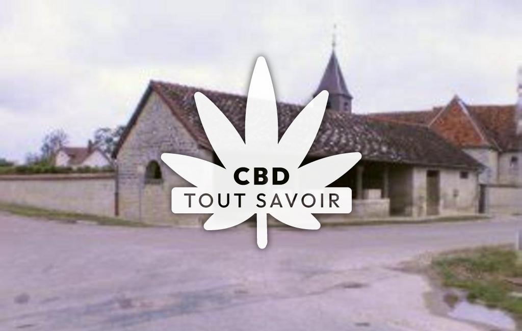 Village à Petit-Mesnil avec feuille Cannabis CBD