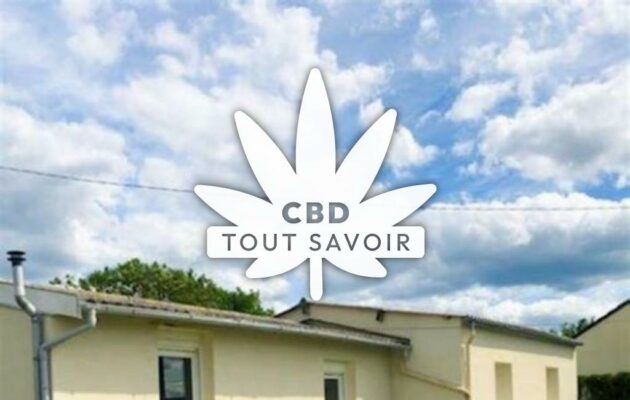 Village à Precy-Notre-Dame avec feuille Cannabis CBD