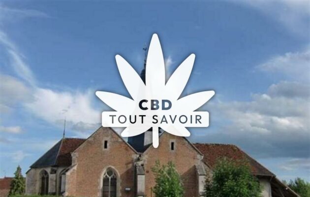 Village à Precy-Saint-Martin avec feuille Cannabis CBD