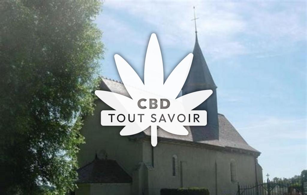 Village à Saint-Christophe-Dodinicourt avec feuille Cannabis CBD