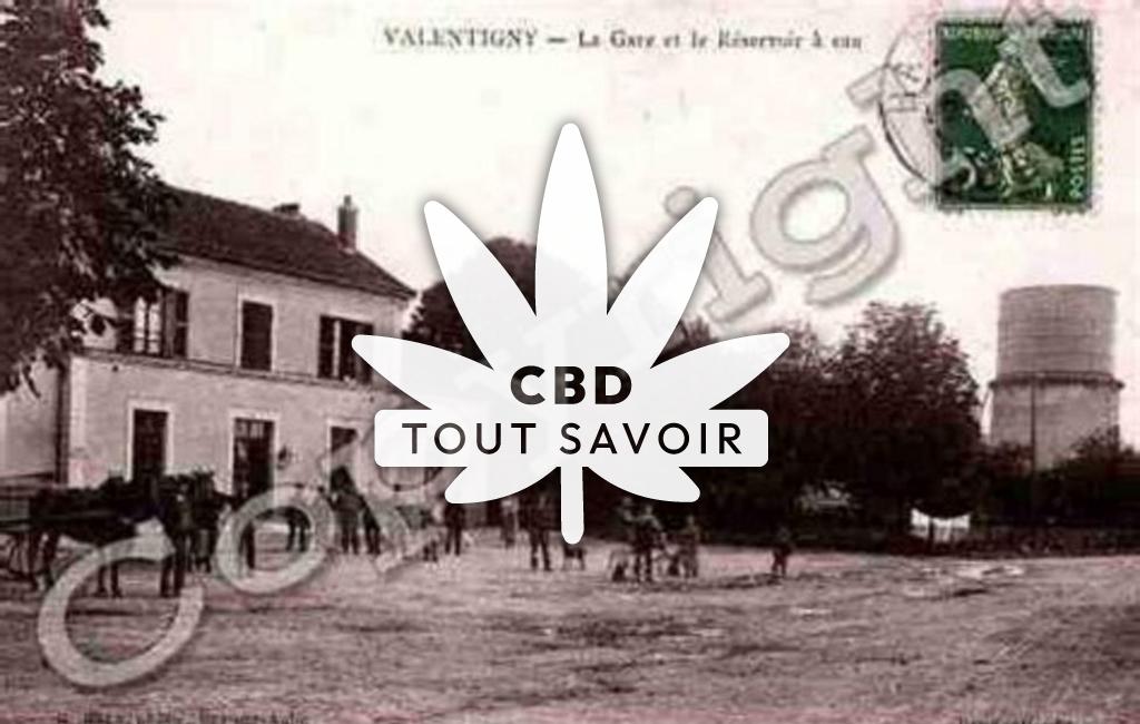 Village à Vallentigny avec feuille Cannabis CBD