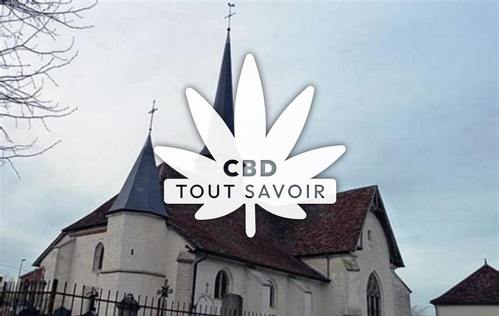 Village à Yevres-le-Petit avec feuille Cannabis CBD