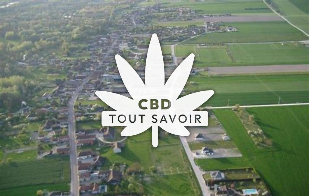 Village à Mergey avec feuille Cannabis CBD