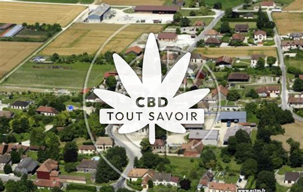 Village à Chapelle-Vallon avec feuille Cannabis CBD