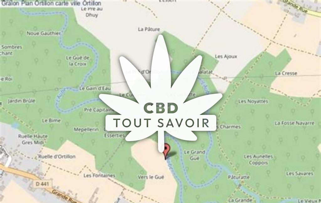 Village à Ortillon avec feuille Cannabis CBD