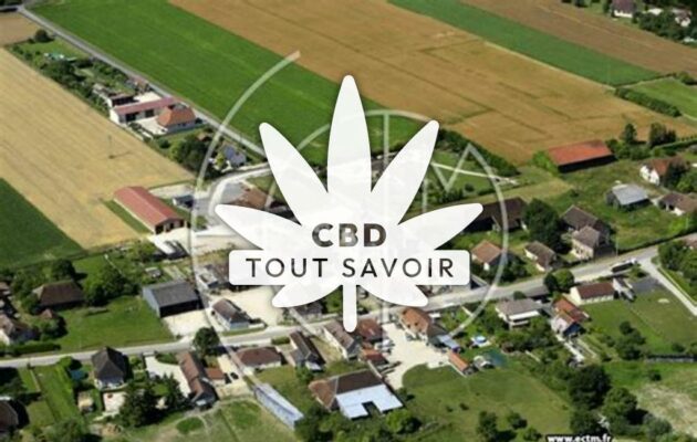 Village à Saint-Nabord-sur-Aube avec feuille Cannabis CBD