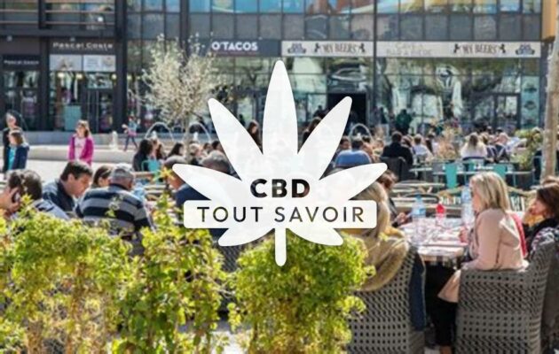 Village à Salon avec feuille Cannabis CBD