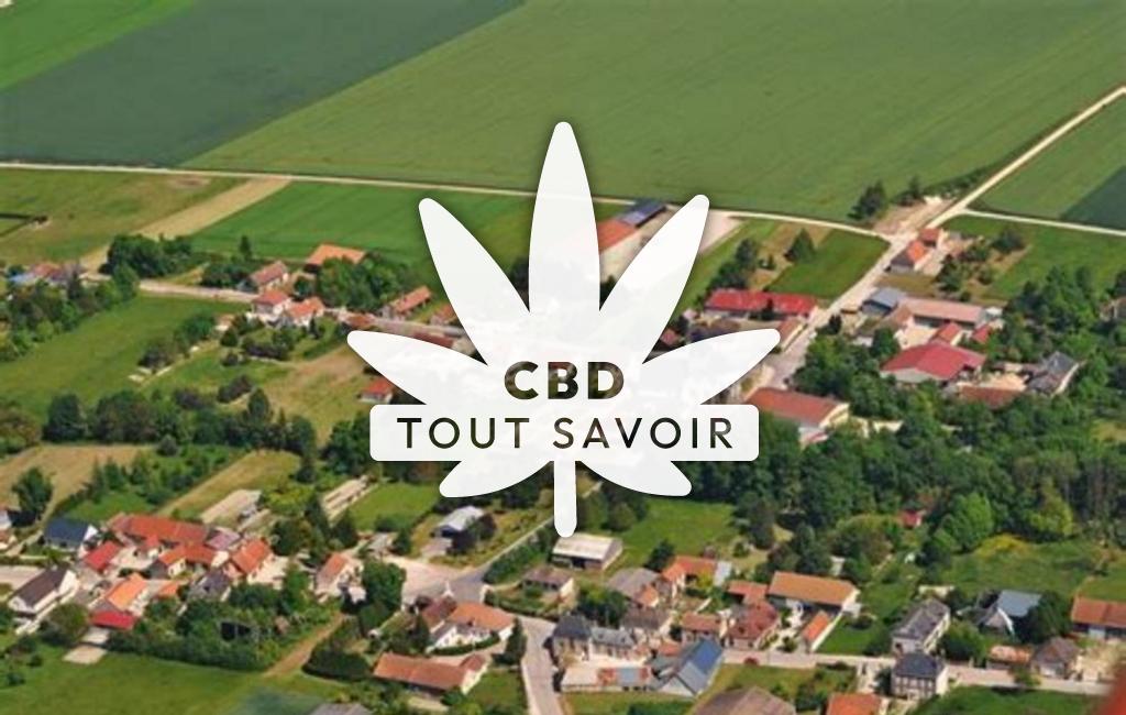 Village à Semoine avec feuille Cannabis CBD