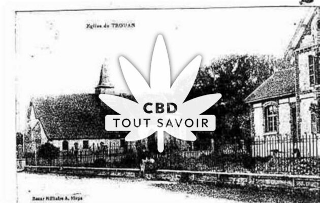 Village à Trouans avec feuille Cannabis CBD