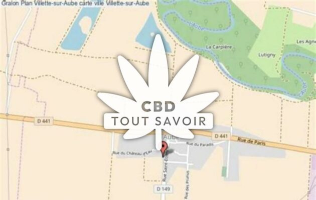 Village à Villette-sur-Aube avec feuille Cannabis CBD