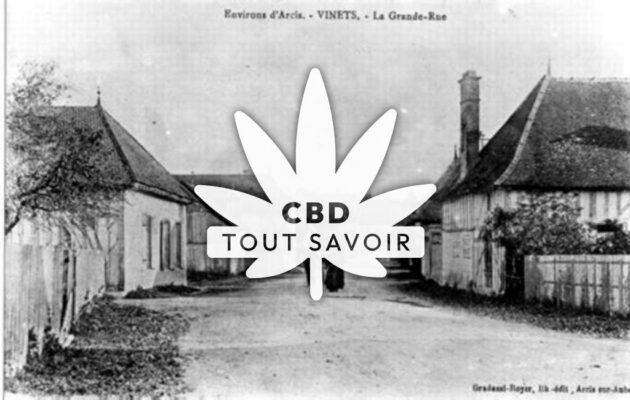 Village à Vinets avec feuille Cannabis CBD