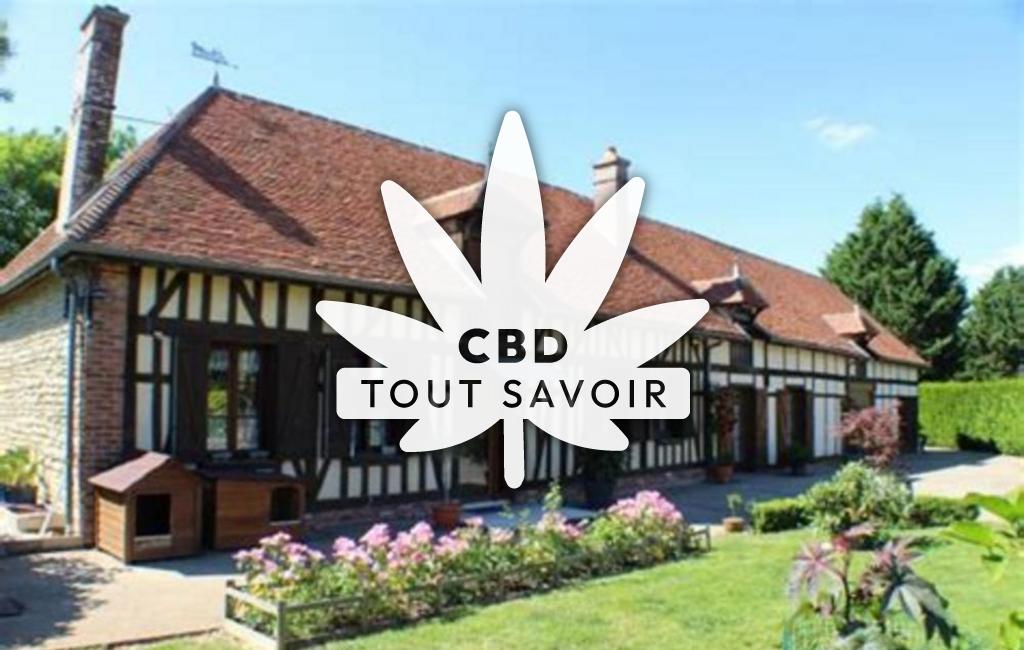 Village à Cormost avec feuille Cannabis CBD