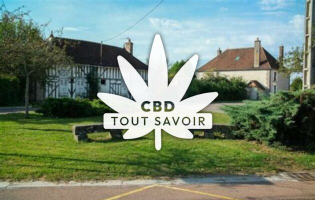 Village à Les-Bordes-Aumont avec feuille Cannabis CBD